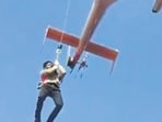 Oman Air Force airlifts a crew member of MT Marivex on Monday. (@AllSeafarers) Oman Air Force airlifts a crew member of MT Marivex on Monday. (@AllSeafarers)