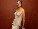 Jyotika shines in a chic dress. 