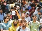 Candidates leave an examination centre after appearing for the Uttar Pradesh Police recruitment examination in Lucknow on Monday. (Mushtaq Ali/HT)