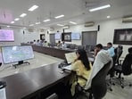 Divisional commissioner Soumya Agarwal chairs a meeting of the City Logistics Coordination Committee in Prayagraj (HT)