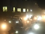 Dust storm sweeps through Karol Bagh on Tuesday evening. (Sanchit Khanna/HT Photo)