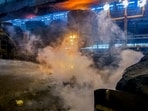 Visakhapatnam: Smoke erupts in Vizag steel plant after molten iron spilt while being moved in a bucket by a crane