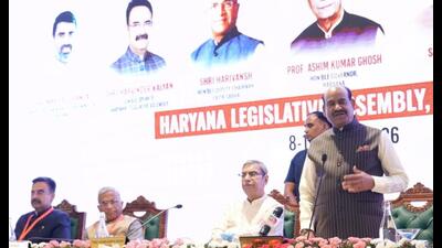 The Commonwealth Parliamentary Association (CPA) India Region Zone-2 Northern Regional Conference concluded on Tuesday with an emphasis on citizen engagement, democratic empowerment, legislative capacity building and responsible use of artificial intelligence (AI) to achieve the vision of Viksit Bharat-2047. (HT Photo)