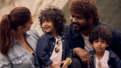 Nayanthara and Vignesh Shivan were seen having a candid time together with sons Uyir and Ulag in Venice. Nayanthara and Vignesh Shivan were seen having a candid time together with sons Uyir and Ulag in Venice.