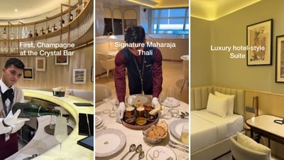 The first-class lounge of Air India at Delhi Airport has top-tier amenities, shares travel influencer. (@lounge.guru/Instagram)