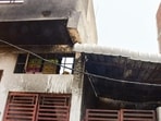 A view of a firecracker warehouse after a massive fire broke out in the Khoh Nagoriyan area at around 11 a.m., in Jaipur on Tuesday. (ANI)