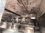 At Harishchandra Inter College, the chemistry lab has been shut for several years after two portions of its ceiling collapsed in the middle of the night (HT Photo)