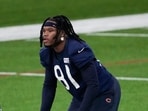 Chicago Bears' Zavion Thomas warms up during the NFL football team's rookie minicamp on May 8. Chicago Bears' Zavion Thomas warms up during the NFL football team's rookie minicamp on May 8.