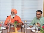 Rajya Sabha MP Balbir Singh Seechewal during a review meeting at MC Zone D office in Ludhiana on Wednesday. (HT PHOTO) Rajya Sabha MP Balbir Singh Seechewal during a review meeting at MC Zone D office in Ludhiana on Wednesday. (HT PHOTO)