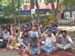 Several passengers also complained about overcrowding in the limited number of buses that remained operational during the day. (Gurpreet Singh/HT) Several passengers also complained about overcrowding in the limited number of buses that remained operational during the day. (Gurpreet Singh/HT)