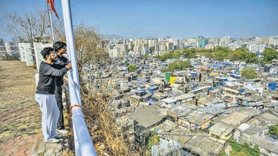 Covering a 101.36-acre land parcel around Gilbert Hill, a 66-million-year-old monolith in Andheri West, this is among the largest and first-ever projects to move forward under the Maharashtra government’s newly introduced slum cluster redevelopment policy. (Satish Bate/Hindustan Times) Covering a 101.36-acre land parcel around Gilbert Hill, a 66-million-year-old monolith in Andheri West, this is among the largest and first-ever projects to move forward under the Maharashtra government’s newly introduced slum cluster redevelopment policy. (Satish Bate/Hindustan Times)