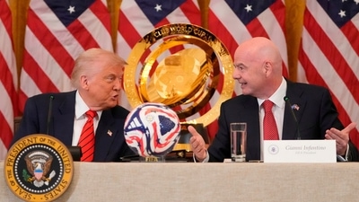 FIFA chief Gianni Infantino has criticised for his relationship wih Donald Trump. (AP) FIFA chief Gianni Infantino has criticised for his relationship wih Donald Trump. (AP)
