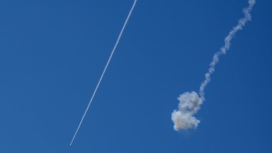 Gulf war | June 10 news highlights: (File) An interception by Israel's Iron Dome anti-missile system, as seen from the Israeli side of the Israel-Lebanon border, June 8