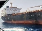 A visual of the Palau-flagged oil tanker MT Settebello, with 24 Indian seafarers on board, attacked by U.S. forces off the coast of Oman, near Strait of Hormuz, on Wednesday (June 10).