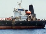 A visual of the Palau-flagged oil tanker MT Settebello. 