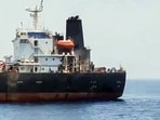 A visual of the Palau-flagged oil tanker MT Settebello, with 24 Indian seafarers on board, attacked by US forces off the coast of Oman, near Strait of Hormuz, on Wednesday 