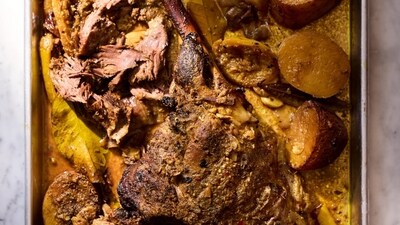 Chef Enayatullah Safi's raan recipe serves six to eight people.