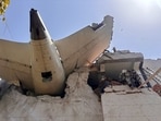 The tail part of an Air India plane, B787 Aircraft VT-ANB, while operating flight AI-171 from Ahmedabad to Gatwick, has crashed on the roof of a building, in Ahmedabad on Thursday. 