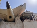 The tail part of an Air India plane, B787 Aircraft VT-ANB, while operating flight AI-171 from Ahmedabad to Gatwick, has crashed on the roof of a building, in Ahmedabad on Thursday.