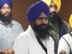 Akal Takht acting jathedar Giani Kuldip Singh Gargaj said the incident bore a striking resemblance to a sacrilege attempt in 2021, when an individual crossed the safety grill inside Golden Temple and picked up a kirpan. (HT File) Akal Takht acting jathedar Giani Kuldip Singh Gargaj said the incident bore a striking resemblance to a sacrilege attempt in 2021, when an individual crossed the safety grill inside Golden Temple and picked up a kirpan. (HT File)
