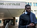 Ghana national team and Villarreal midfielder Thomas Partey pictured outside the Southwark Crown Court in London, Britain.