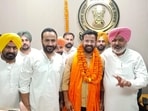 Hasan Bhardwaj was unanimously elected as the first mayor of Barnala. (HT)