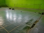 The badminton hall at Chowk Stadium in pathetic conditions. (HT PHOTO)