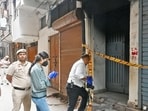 The building of the fire. (Vipin Kumar/HT Photo)