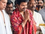 Vijay visited the Sri Mookambika Devi Temple in Kollur, Karnataka, on Friday. 