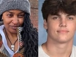 In the essay, Patton (L) criticised Austin Metcalf’s (R) father, Jeff Metcalf, over comments he made during a courtroom victim-impact statement 