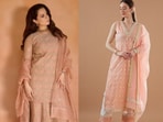 Peach kurta sets inspired by Kangana Ranaut(Pinterest)