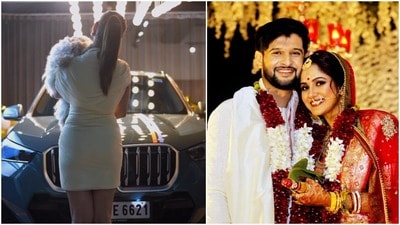 গাড়ি কিনলেন তৃণা, সঙ্গী সারমেয় চিনি।