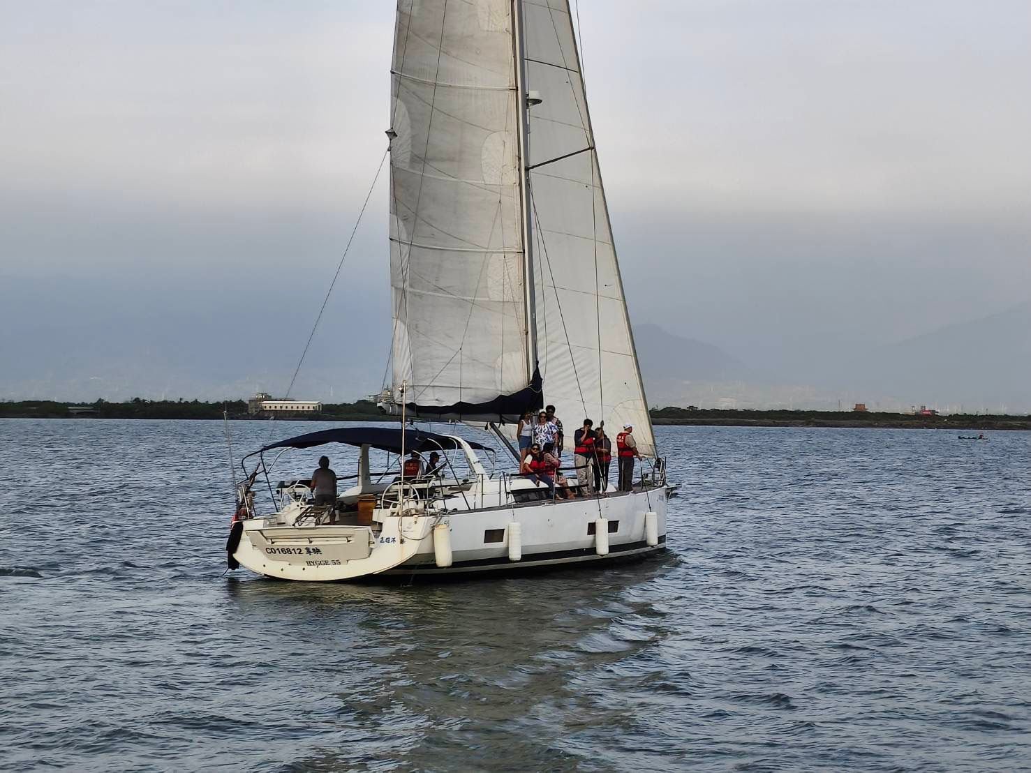 Sailing at Dapeng Bay National Scenic Area, a sheltered lagoon on Taiwan's southwestern coast