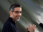 Sundar Pichai, chief executive officer of Alphabet Inc, during the Google I/O Developers Conference in Mountain View, California, May 19, 2026. 