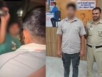 A man was arrested after he assaulted a bike taxi rider with a helmet following a collision in Delhi.