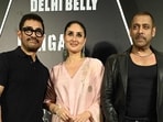 Kareena Kapoor (C) and Salman Khan (R) attend the celebration marking 25 years of Aamir Khan's (L) production house in Mumbai on June 13, 2026. (Photo by SUJIT JAISWAL / AFP) Kareena Kapoor (C) and Salman Khan (R) attend the celebration marking 25 years of Aamir Khan's (L) production house in Mumbai on June 13, 2026. (Photo by SUJIT JAISWAL / AFP)