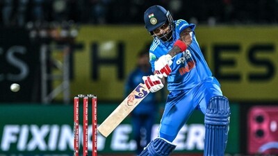 Meanwhile, KL Rahul smacked an unbeaten knock of 39* runs off 19 deilveries. (AFP) Meanwhile, KL Rahul smacked an unbeaten knock of 39* runs off 19 deilveries. (AFP)