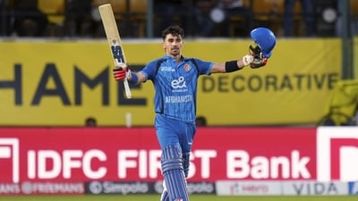 Rahmanullah Gurbaz smashes 48-ball century vs India in first ODI. (PTI)