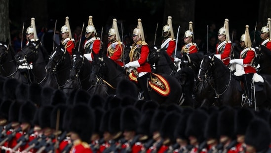 Members of the Household Division take part in the Trooping the Colour parade to honour Britain's King Charles, as part of the official birthday celebrations, in London, Britain, June 13, 2026. REUTERS/Toby Melville (REUTERS)