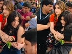Kriti Sanon protects Rashmika Mandanna at Cocktail 2 event.