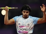 Neeraj Chopra in action during the Hangzhou Asian Games. (REUTERS)