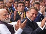 PM Modi said after the meeting that his “exceptionally productive” talks with Macron focused on enhancing cooperation. (PTI photo)