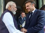Prime Minister Narendra Modi meets French President Emmanuel Macron, in Nice on Sunday. (@narendramodi X/ ANI) Prime Minister Narendra Modi meets French President Emmanuel Macron, in Nice on Sunday. (@narendramodi X/ ANI)