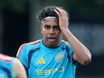 Spain's Lamine Yamal during training