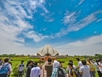 Gram it: Visitors turn up in huge numbers at Lotus Temple as the weather turns pleasant in Delhi, which is witnessing rain-induced cooling over the weekend. On Saturday, the city recorded a maximum temperature of 35.6 degrees Celsius, and the weather experts at India Meteorological Department (IMD) warned that Delhiites may experience discomfort due to elevated humidity levels in the coming days. Gram it: Visitors turn up in huge numbers at Lotus Temple as the weather turns pleasant in Delhi, which is witnessing rain-induced cooling over the weekend. On Saturday, the city recorded a maximum temperature of 35.6 degrees Celsius, and the weather experts at India Meteorological Department (IMD) warned that Delhiites may experience discomfort due to elevated humidity levels in the coming days.