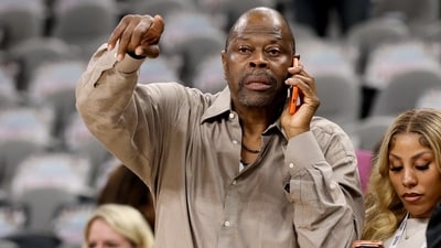 Former New York Knicks player Patrick Ewing is seen before the NBA Final Game 5 between the New York Knicks and the San Antonio Spurs at Frost Bank Center. Credit: Geoff Burke-Imagn Images (IMAGN IMAGES via Reuters Connect)