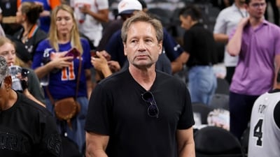 David Duchovny before Game 5. Credit: Geoff Burke-Imagn Images (IMAGN IMAGES via Reuters Connect)