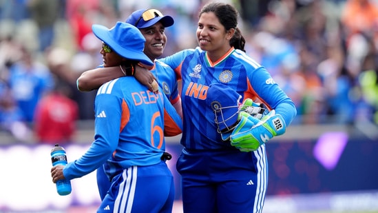 Meanwhile, Deepti Sharma took a five-wicket haul for India.(Jacob King/PA via AP)