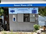 A defunct Smart Water ATM in Sector 47, seen on June 11. (HT)