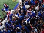 Cape Verde fans cheer during the World Cup Group H soccer match between Spain and Cape Verde in Atlanta, Monday, June 15.